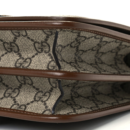 Gucci GG Supreme Monogram Azalea Calfskin Mini Retro Interlocking G Flap Shoulder Bag Beige Ebony Brown Sugar 10 of 10