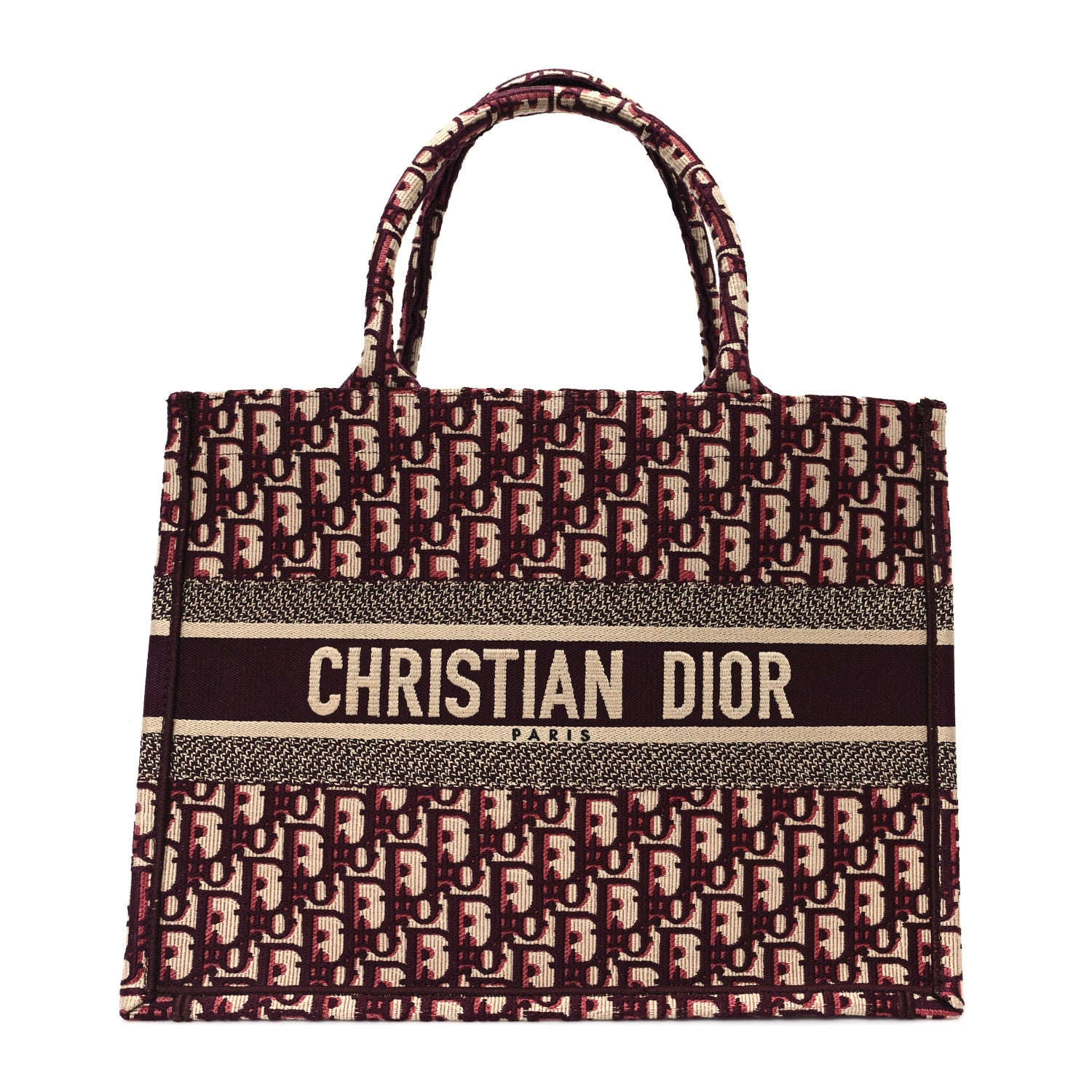 Christian Dior Oblique Medium Book Tote Burgundy Multicolor 1 of 11