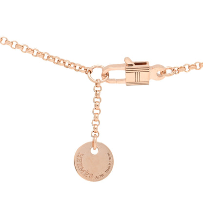 Hermes 18K Rose Gold Diamond Clou d'H Pendant Necklace 4 of 5