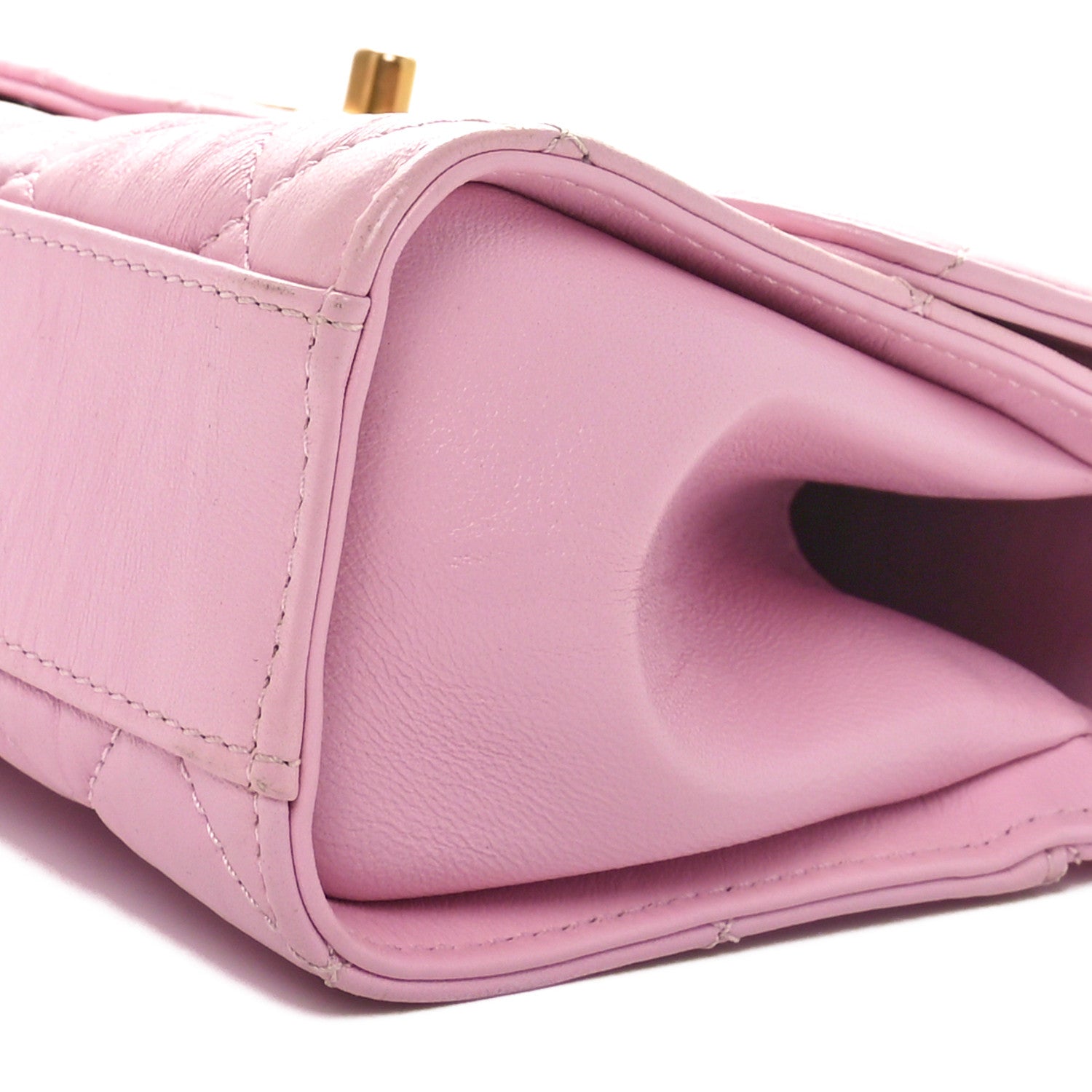 Chanel Crumpled Lambskin Quilted Mini CC Links Top Handle Flap Light Pink 9 of 9
