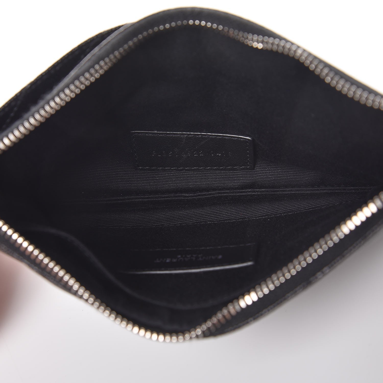 Saint Laurent Grain De Poudre Chevron Monogram Bill Pouch Black 5 of 8