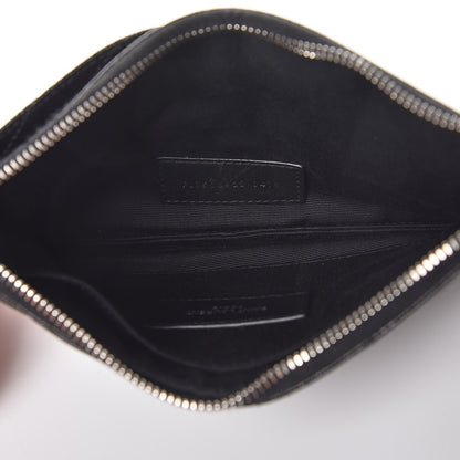 Saint Laurent Grain De Poudre Chevron Monogram Bill Pouch Black 5 of 8