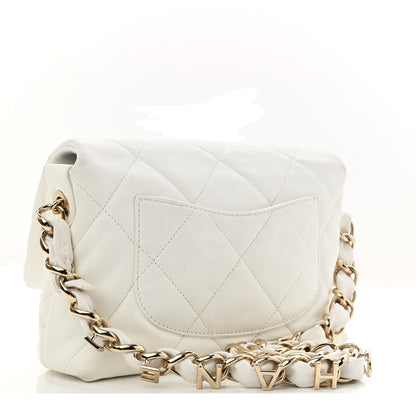 Chanel Lambskin Quilted Small Logo Strap Flap White 2 of 12