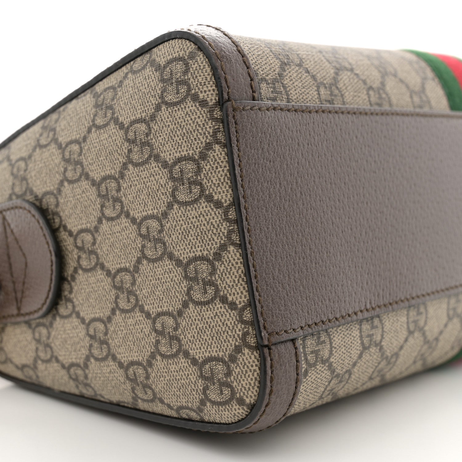 Gucci GG Supreme Monogram Web Medium Ophidia Boston Brown 9 of 12