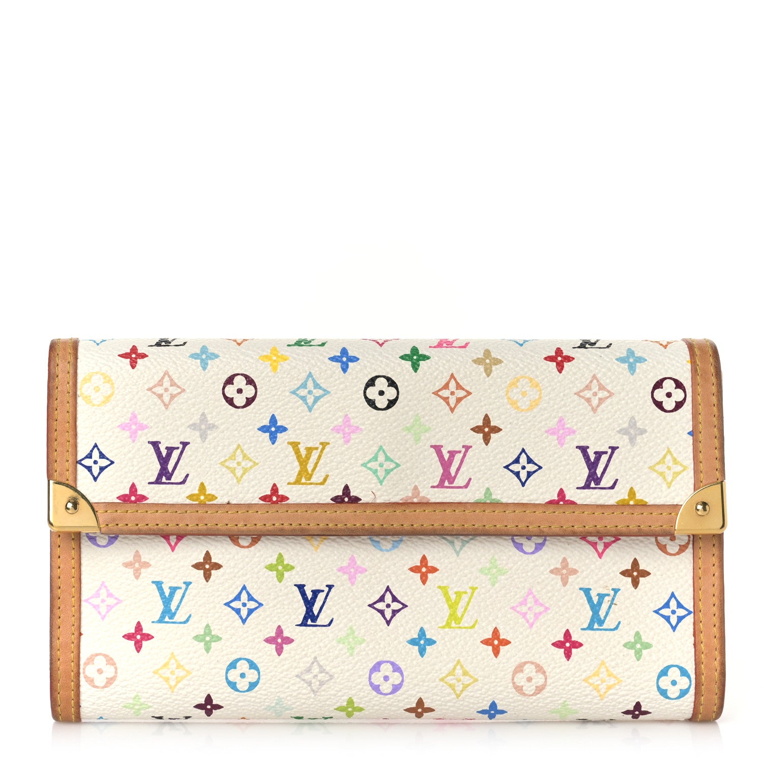Louis Vuitton Monogram Multicolor Porte Tresor International Wallet White 1 of 10