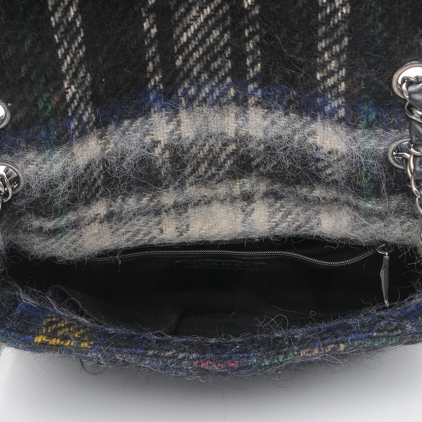 Mohair Quilted Tartan Day Flap Dark Multicolor