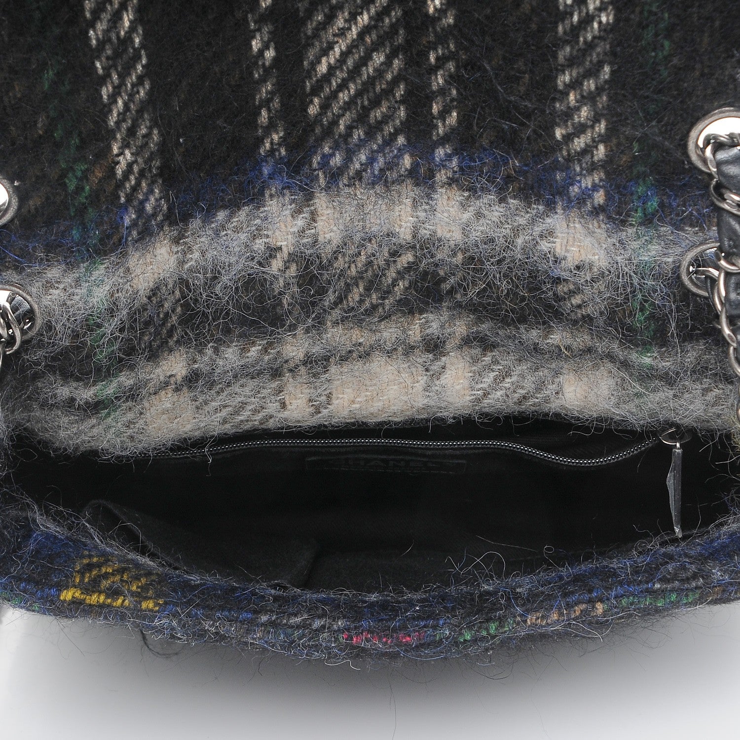 Chanel Mohair Quilted Tartan Day Flap Dark Multicolor 5 of 9