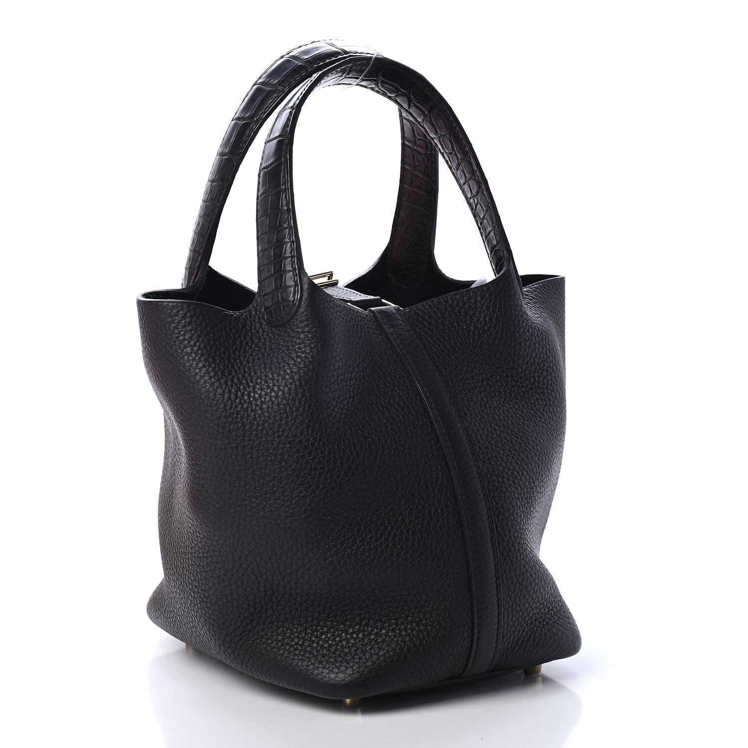 Hermes Taurillon Clemence Matte Alligator Picotin Lock Touch 18 PM Black 2 of 4