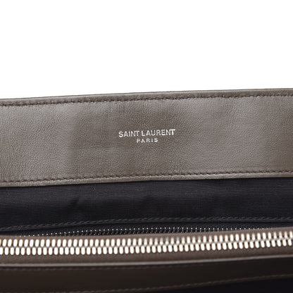 Saint Laurent Calfskin Y Quilted Monogram Large Loulou Chain Satchel Kaki Fonce 6 of 14