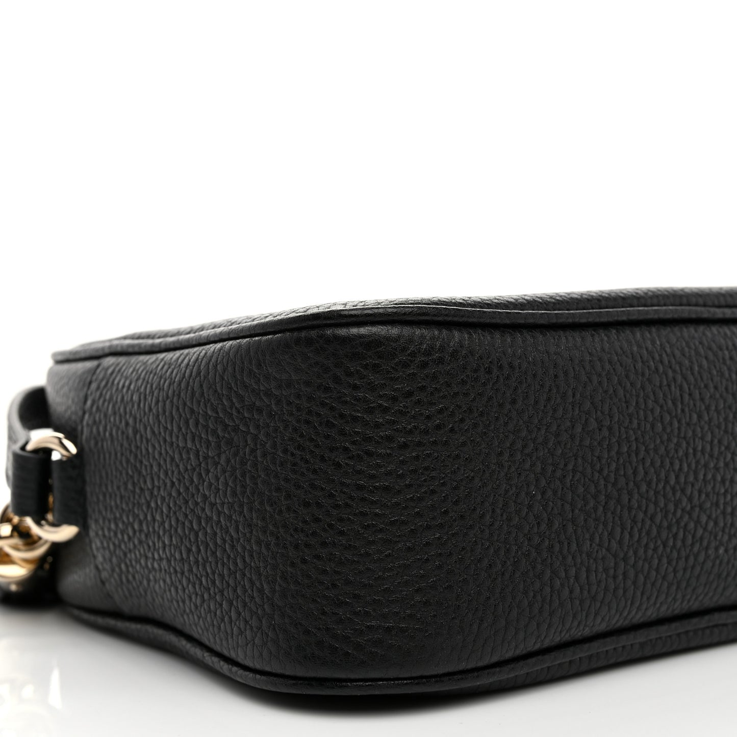 Pebbled Calfskin Small Soho Disco Bag Black