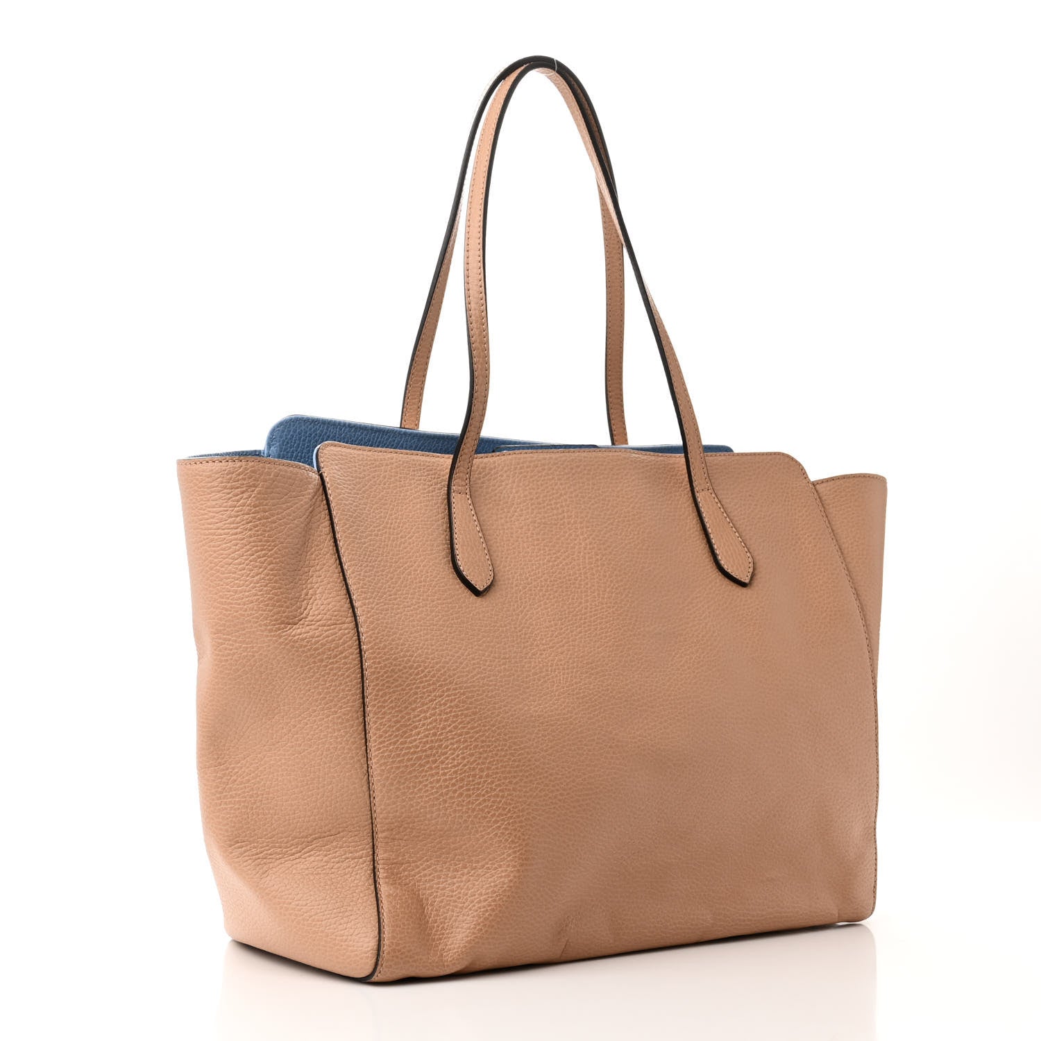 Gucci Dollar Calfskin Medium Swing Tote Camelia Mineral Blue 2 of 10