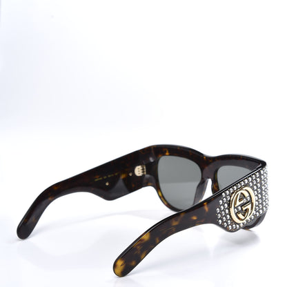 Gucci Acetate Crystal Oversize Hollywood Forever Sunglasses GG0144S Tortoiseshell 4 of 7