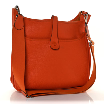 Hermes Taurillon Clemence Evelyne III GM Orange 2 of 10