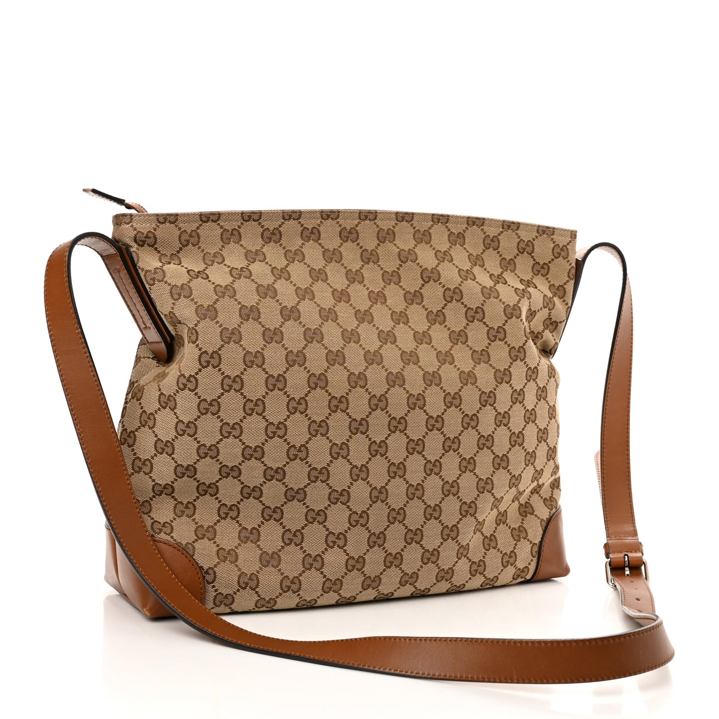 Monogram Large Flat Messenger Bag Brown