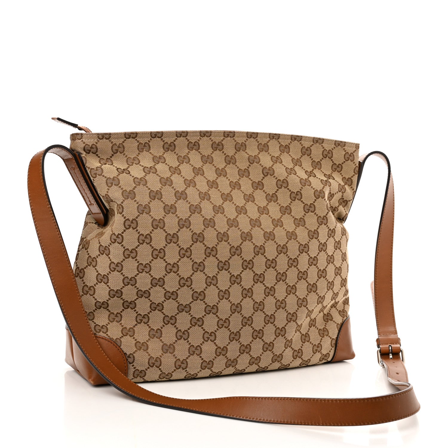 Gucci Monogram Large Flat Messenger Bag Brown 2 of 12