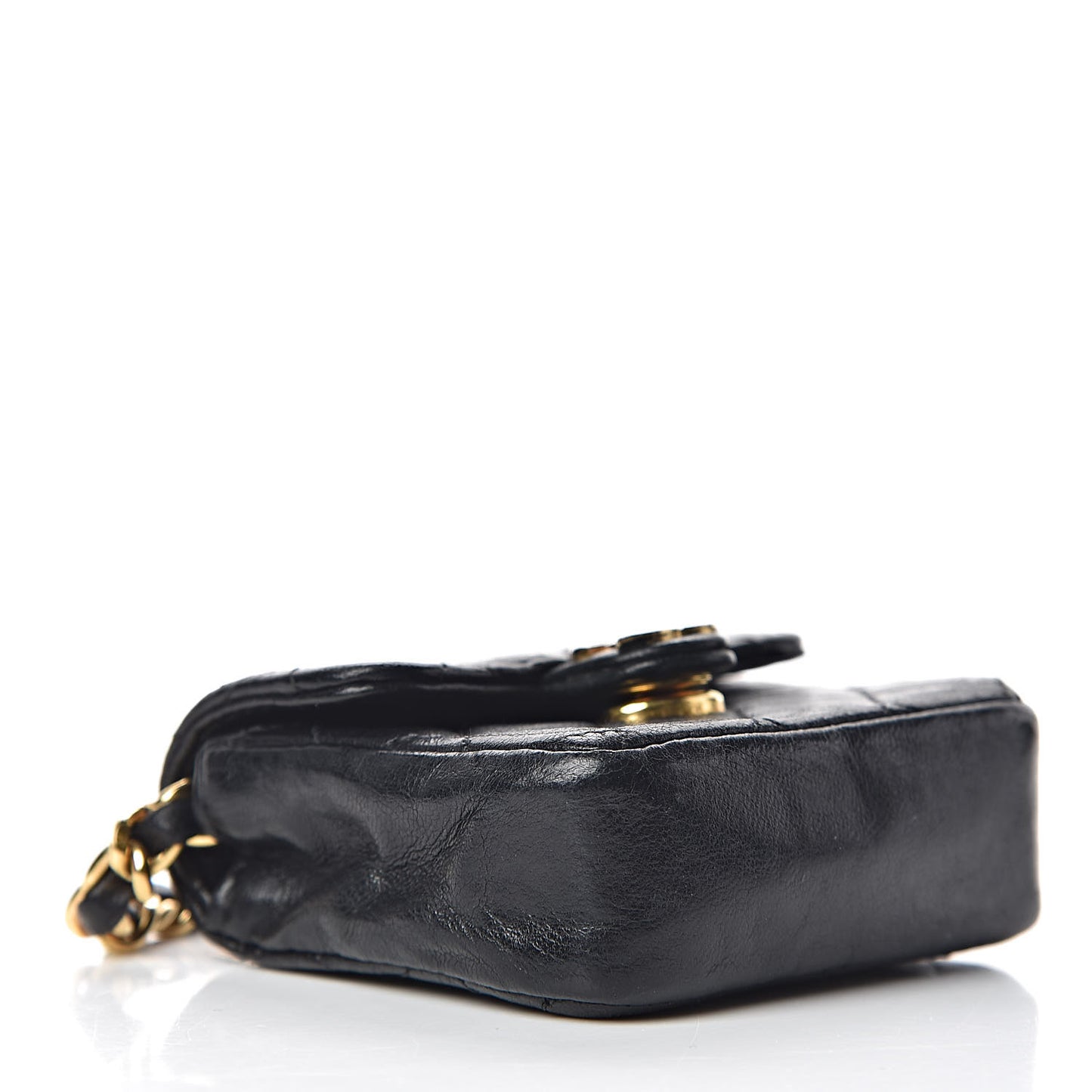 Lambskin Quilted Micro Mini Flap Black