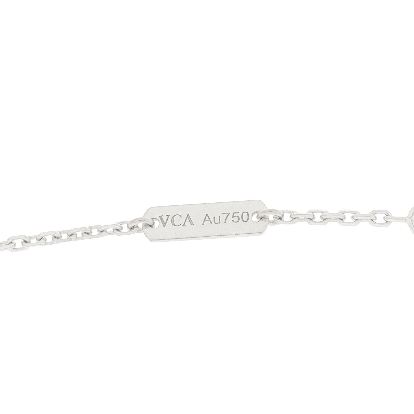 Van Cleef & Arpels 18K White Gold Mother of Pearl Vintage Alhambra Pendant Necklace 4 of 5