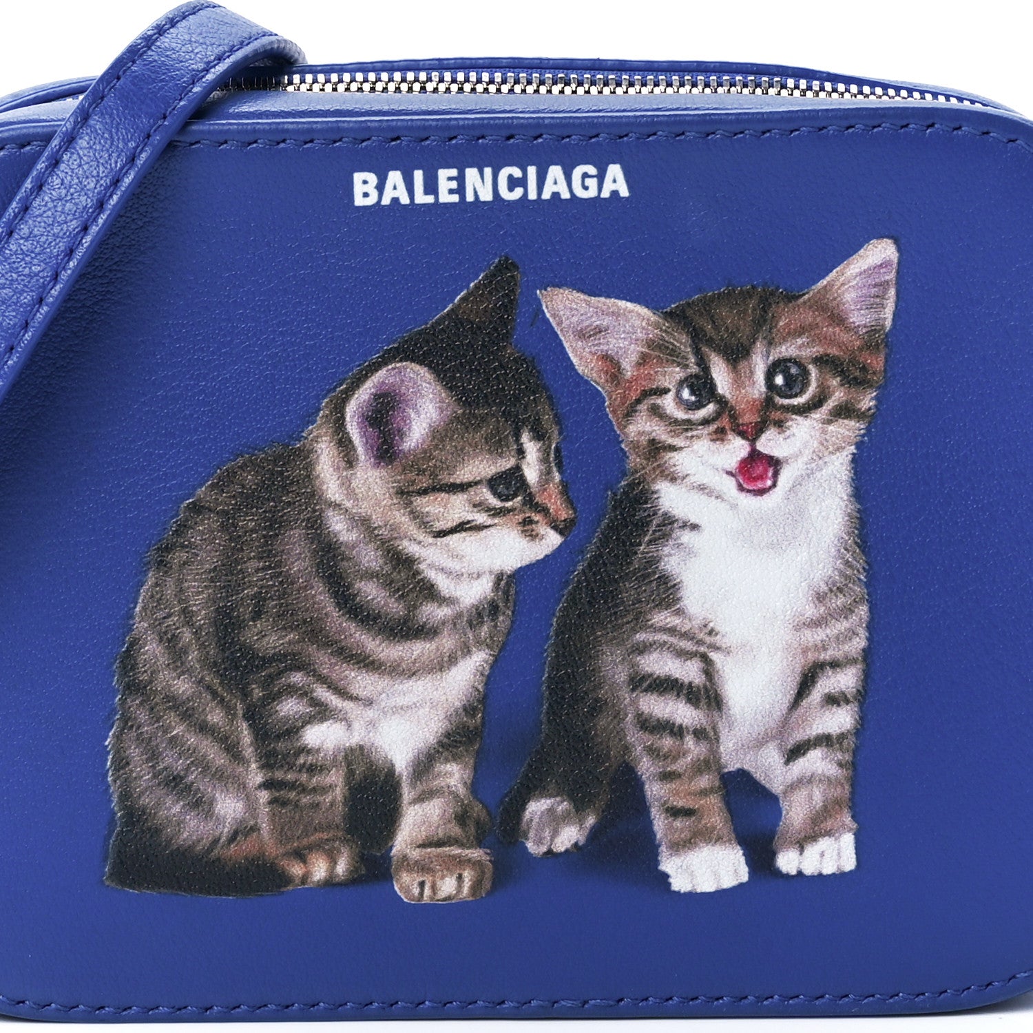 Balenciaga Smooth Calfskin Kittens Logo XS Everyday Camera Bag