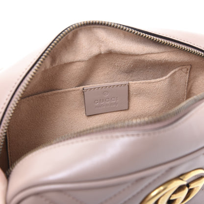Gucci Calfskin Matelasse Small GG Marmont Chain Shoulder Bag Porcelain Rose 7 of 9
