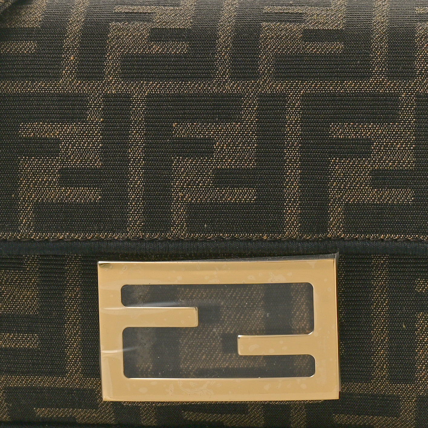Fabric Jacquard FF 1974 Mini Baguette Tobacco Moro Black