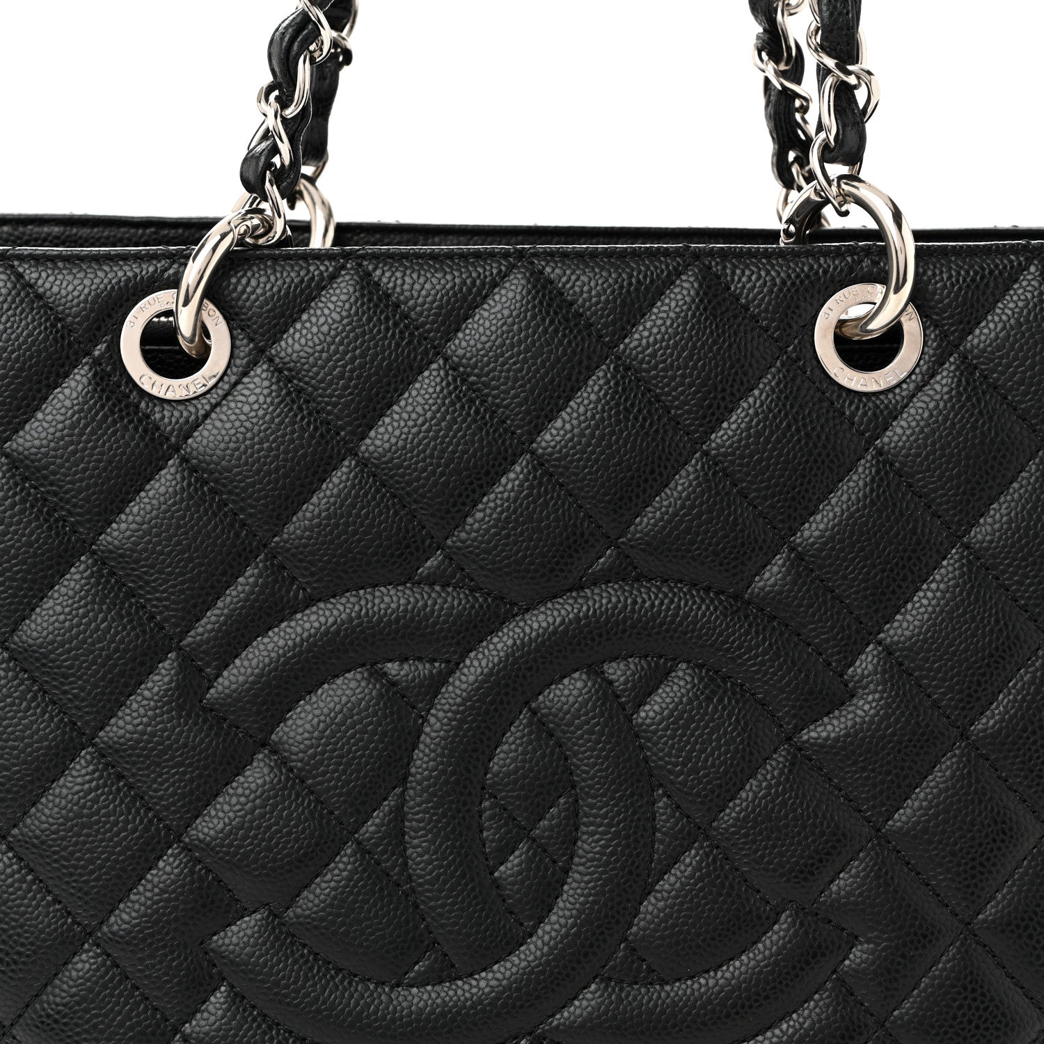 Chanel Caviar Quilted Grand Shopping Tote GST Black 8 of 10