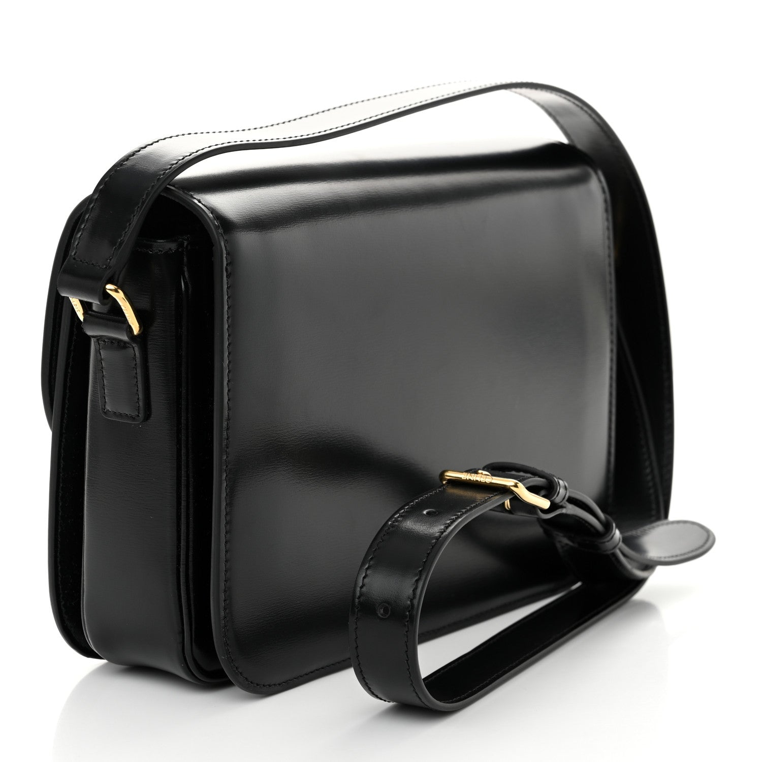 Celine Shiny Calfskin Medium Triomphe Black 3 of 11