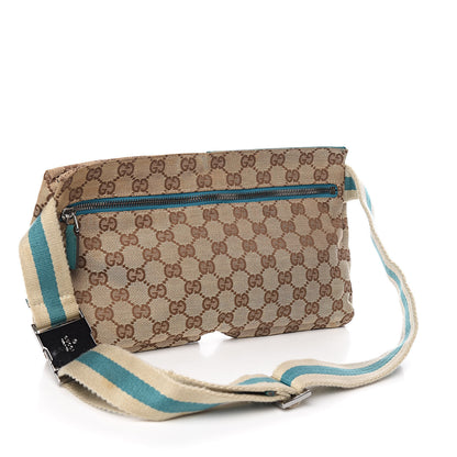 Gucci GG Monogram Web Double Pocket Belt Bag Turquoise 3 of 17