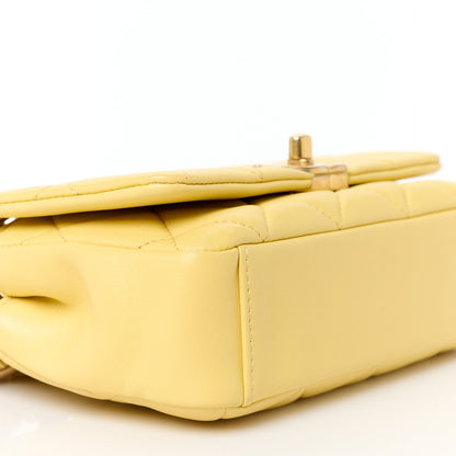 Chanel Shiny Lambskin Small Chain Is More Flap Yellow 9 of 10