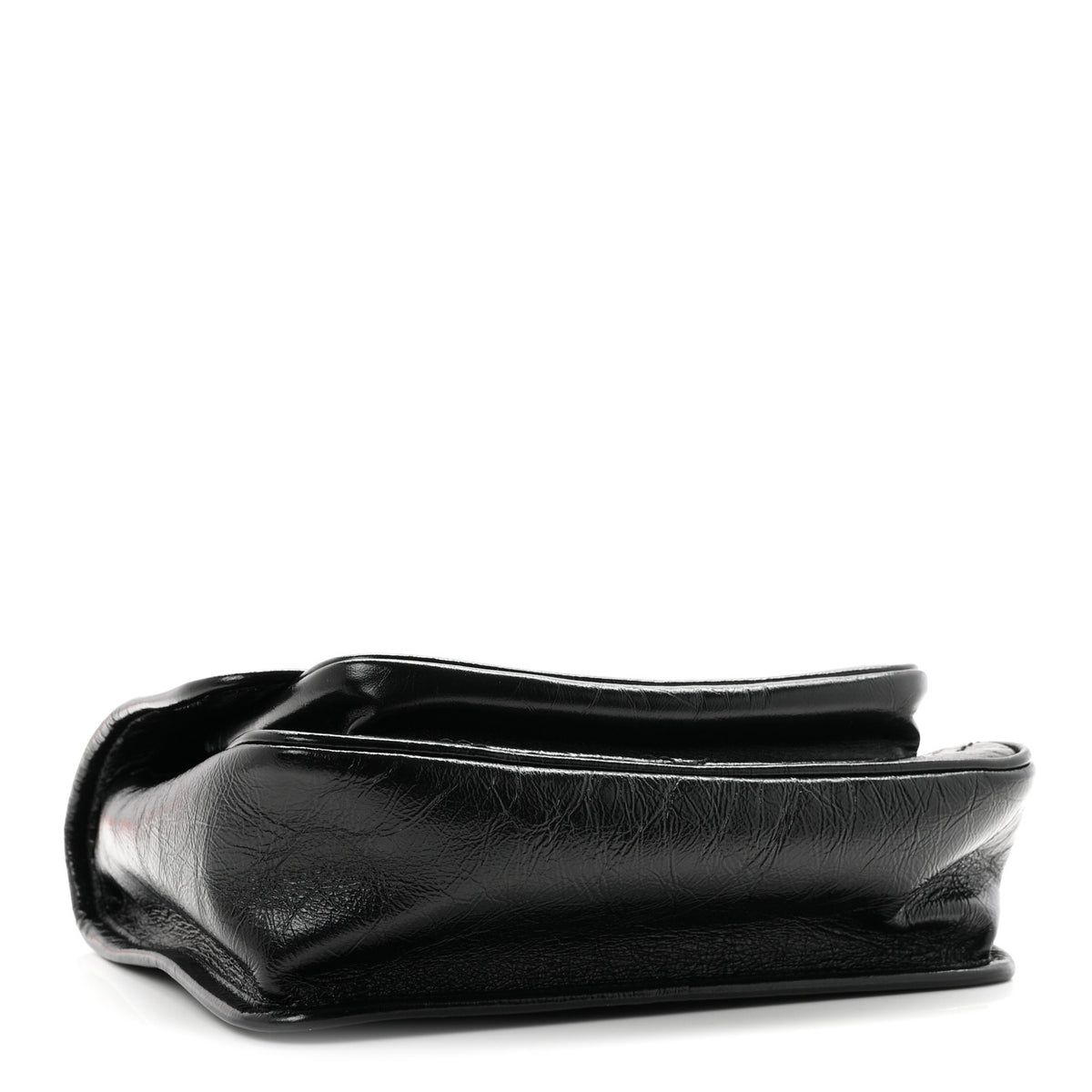 Crinkled Calfskin Matelasse Monogram Baby Niki Chain Satchel Black