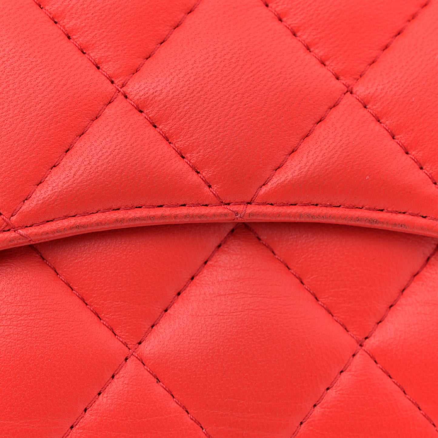 Lambskin Quilted Mini Rectangular Flap Red