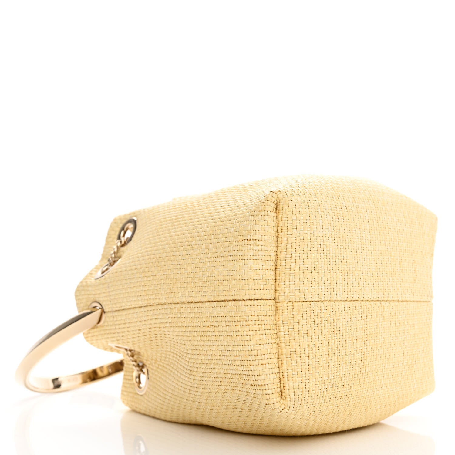 Jimmy Choo Raffia Bon Bon Bucket Bag Beige 4 of 11