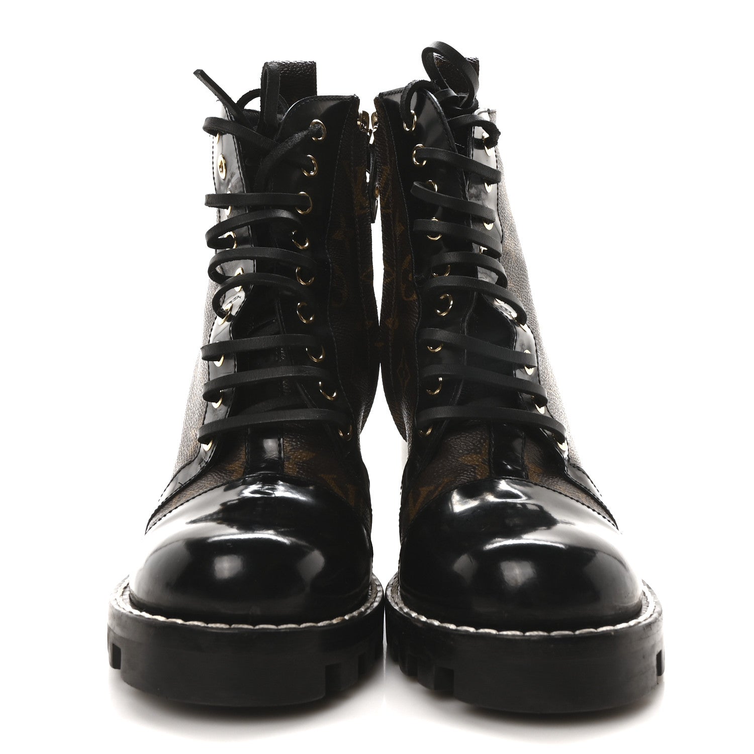 Louis Vuitton Patent Calfskin Monogram Star Trail Ankle Boots 38.5 Black 3 of 9