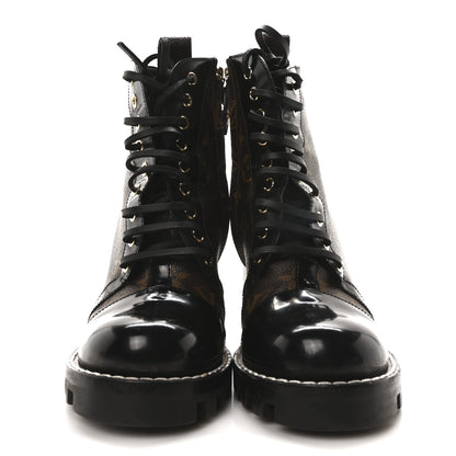 Louis Vuitton Patent Calfskin Monogram Star Trail Ankle Boots 38.5 Black 3 of 9