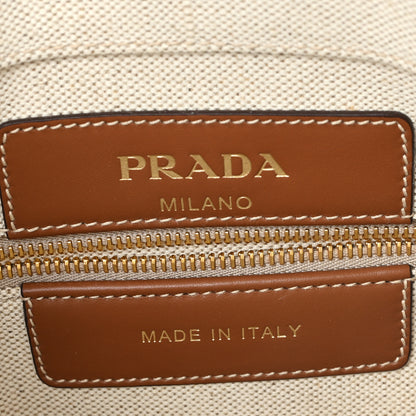 Prada Canvas Shopping Logo Tote Naturale 6 of 9