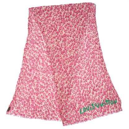 Louis Vuitton Cotton Leopard Pareo Blanc Corail 5 of 7