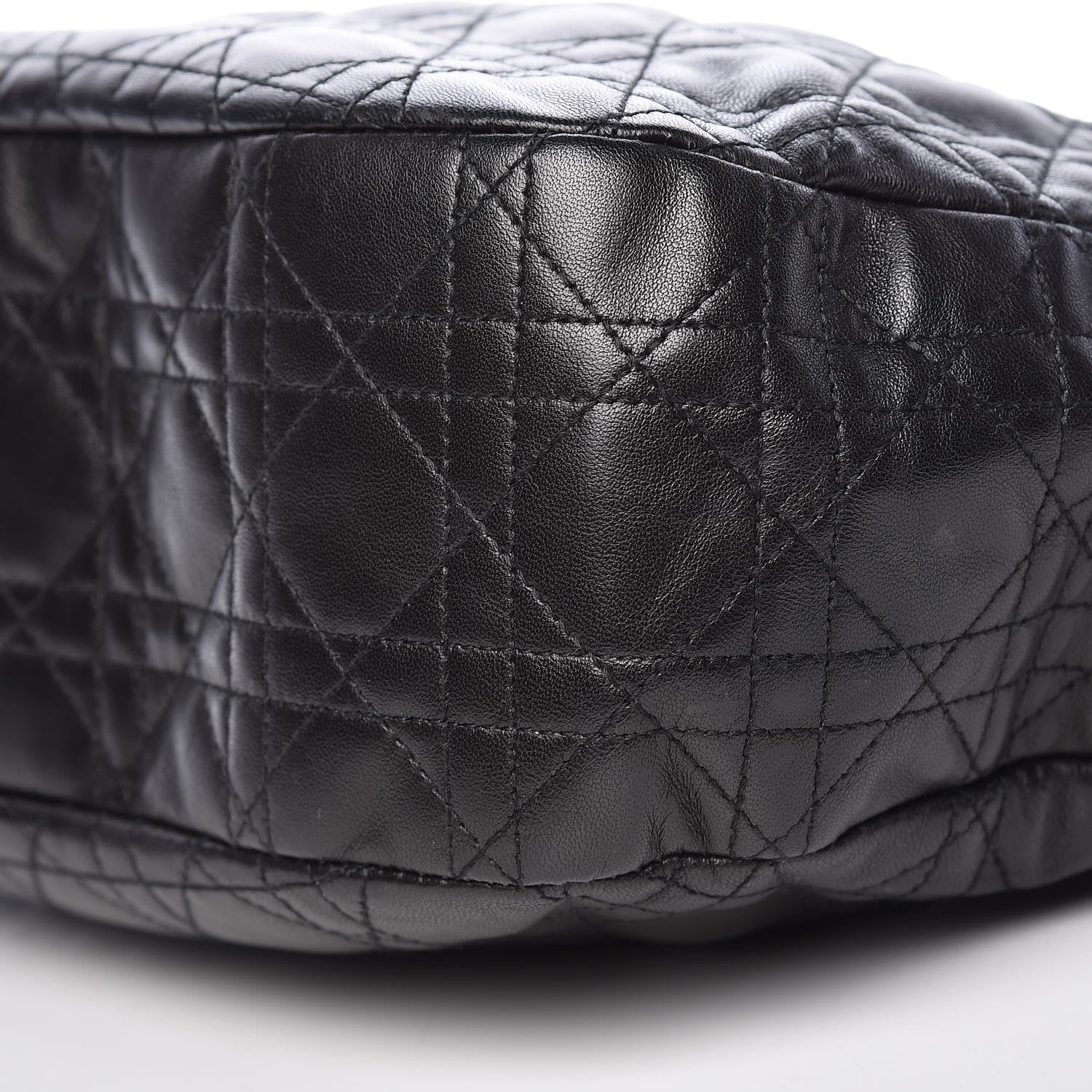 Christian Dior Lambskin Cannage Medium Dior Soft Hobo Black 9 of 10