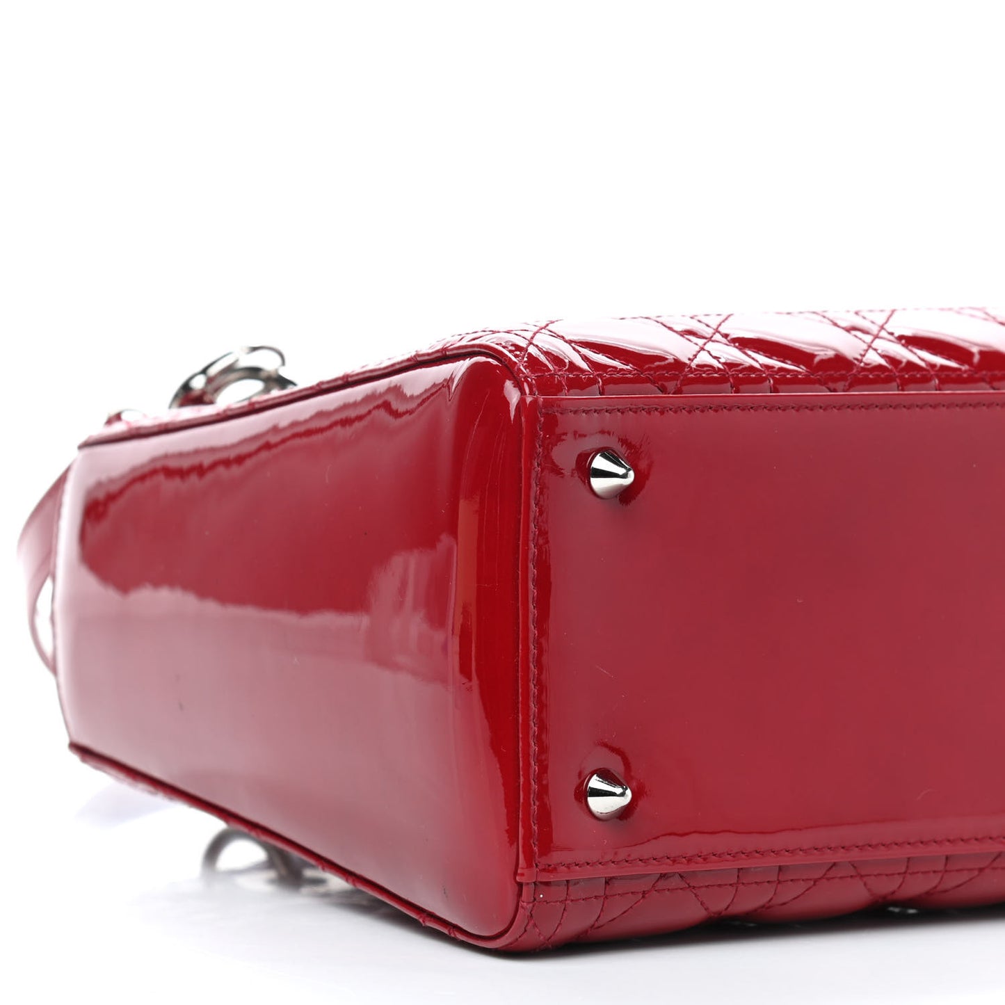 Patent Cannage Medium Lady Dior Red