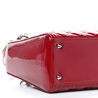 Christian Dior Patent Cannage Medium Lady Dior Red 8 of 9