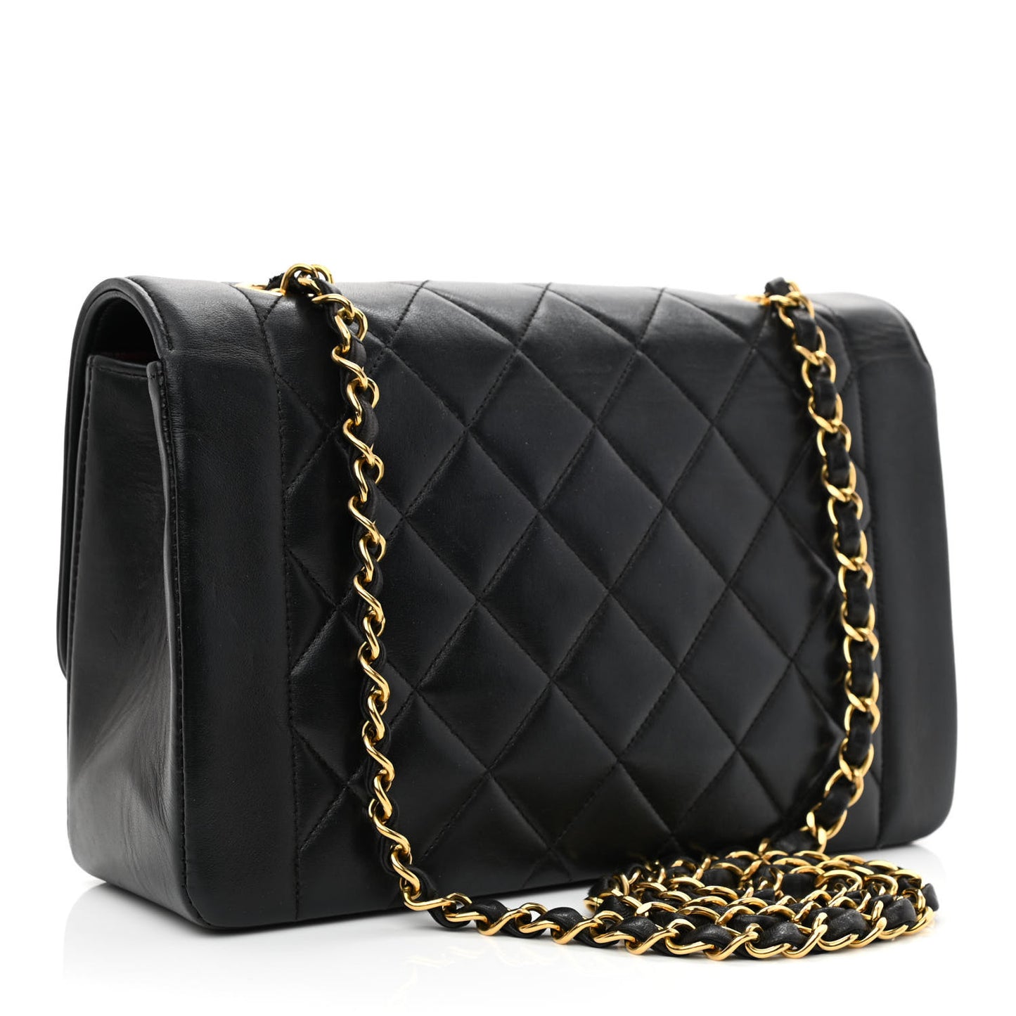 Lambskin Quilted Medium Single Flap Black