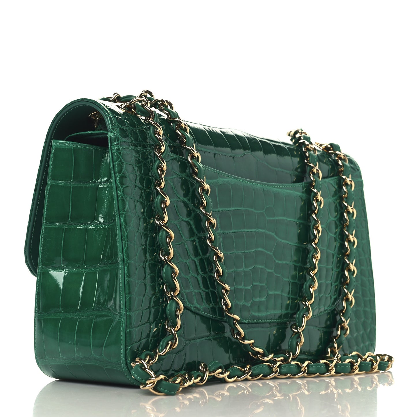 Alligator Jumbo Double Flap Green