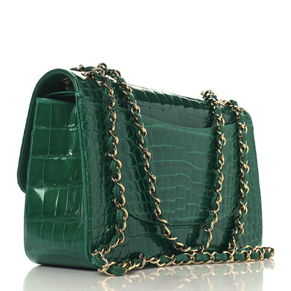 Chanel Alligator Jumbo Double Flap Green 2 of 10
