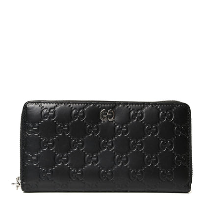 Gucci Guccissimma Signature Dorian Zip Around Wallet Black 1 of 8
