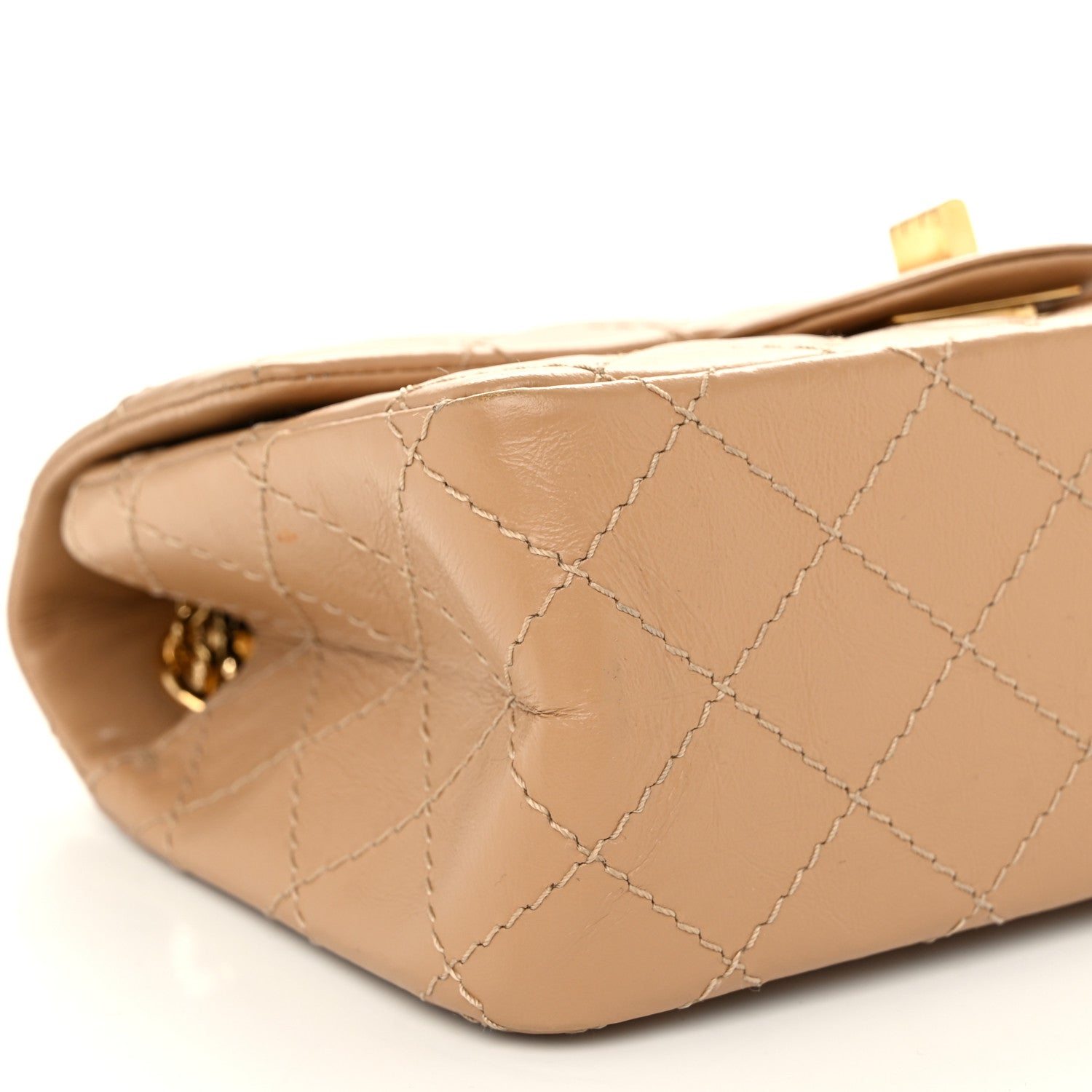 Chanel Aged Calfskin Quilted 2.55 Reissue Mini Flap Beige 9 of 10