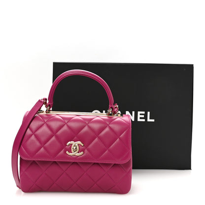 Chanel Lambskin Quilted Small Trendy CC Flap Dual Handle Bag Dark Pink 11 of 11