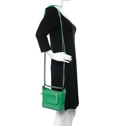 Chanel Aged Calfskin Quilted Small Gabrielle Hobo Green 2 of 13