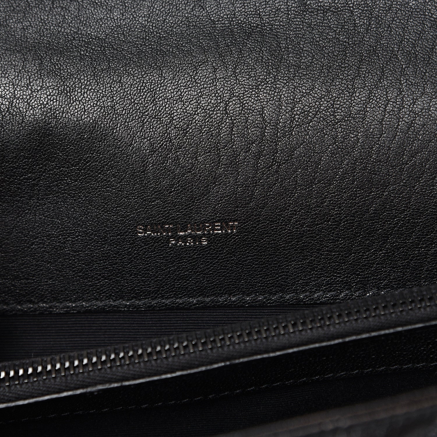 Saint Laurent Sheepskin Matelasse Chevron Monogram Monochrome Large College Satchel Black 11 of 11