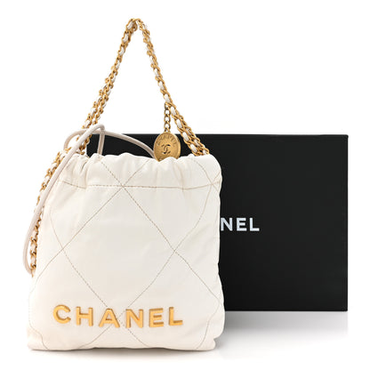 Chanel Shiny Calfskin Quilted Mini Chanel 22 White 13 of 13