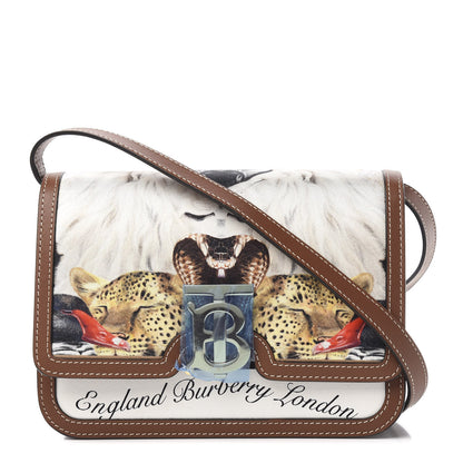 Burberry Calfskin Silk Animalia Print Small TB Bag Tan 1 of 8