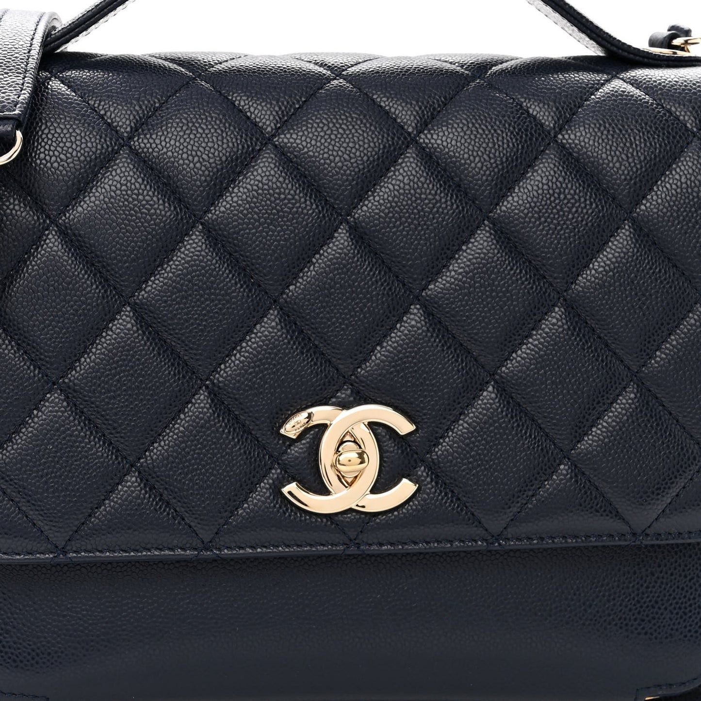 Caviar Quilted Large Business Affinity Flap Navy