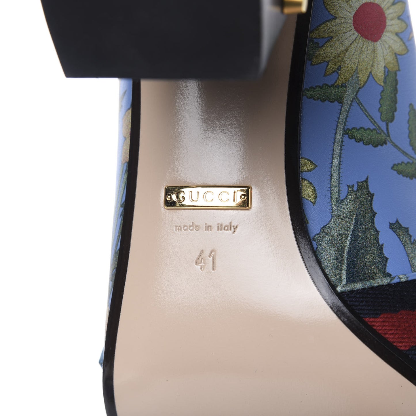 Apollo Calfskin Web Pearl New Flora Peyton 75mm Loafer Pumps 41 Azure